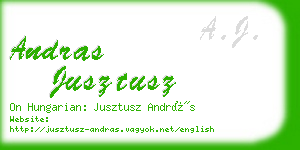 andras jusztusz business card